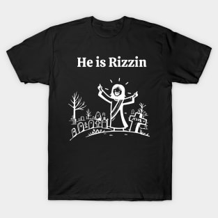 He is Rizzin Funny Easter Jesus Playing Basketball Christian T-Shirt